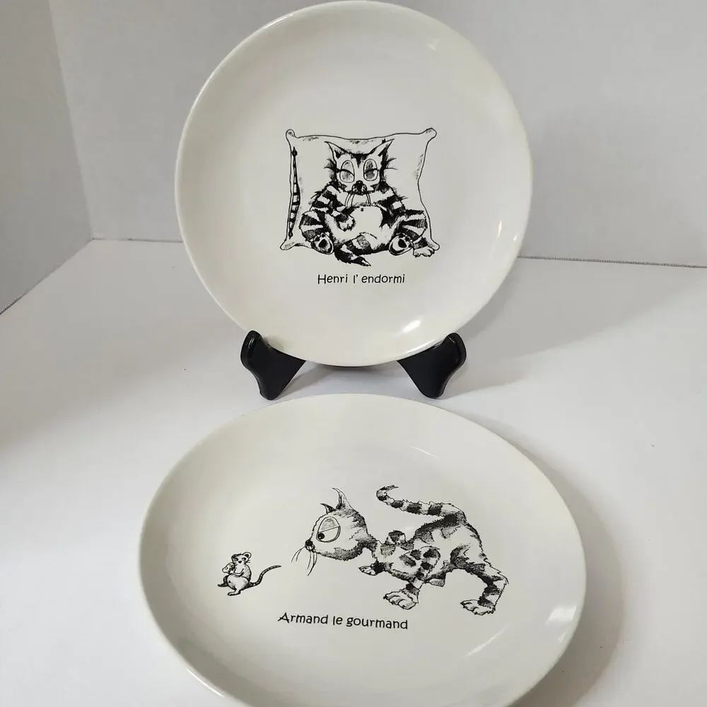 Vtg Armand le gourmand & Henri l endormi Cats of Paris By Kiss That Frog